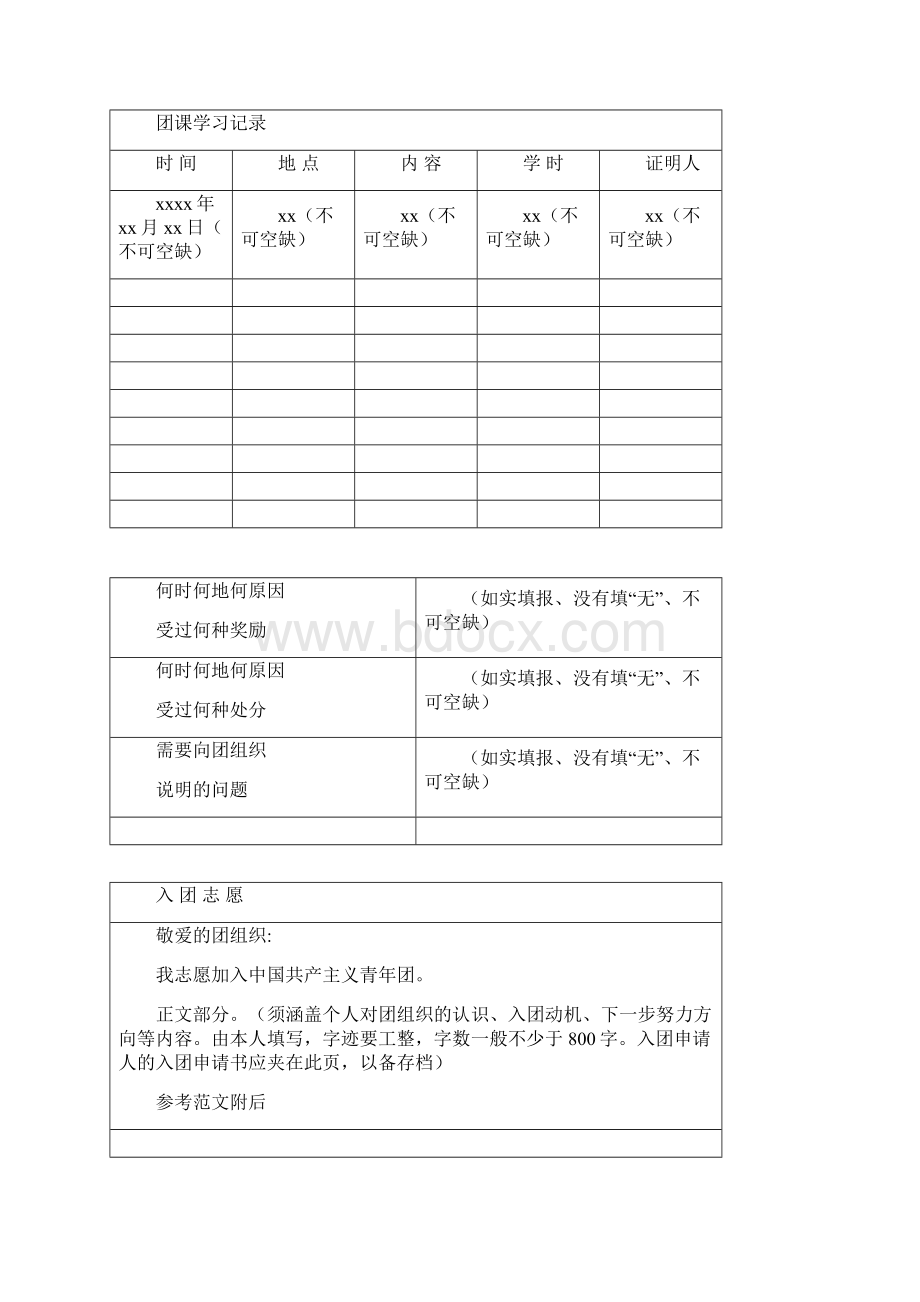 新版入团志愿书填写模板各项内容详细解读.docx_第3页