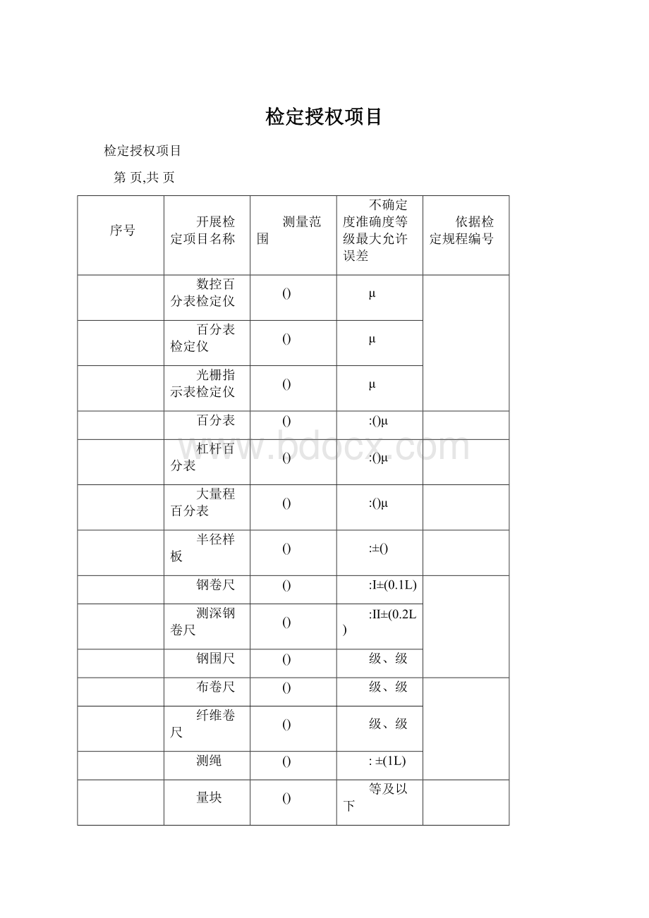 检定授权项目Word下载.docx