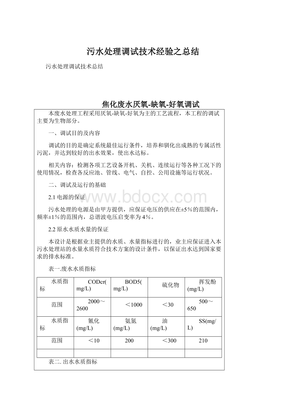 污水处理调试技术经验之总结.docx_第1页