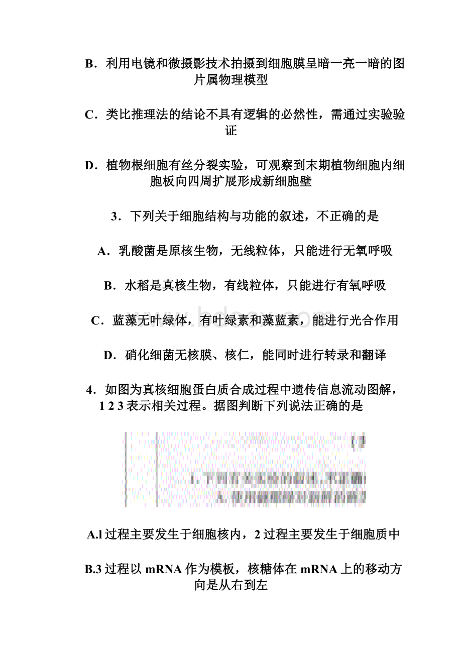 届安徽省淮北市高三第一次模拟考试生物试题 及答案精品推荐Word文件下载.docx_第2页