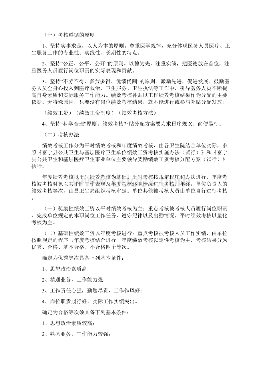 富宁县乡镇卫生院绩效工资实施细则.docx_第3页