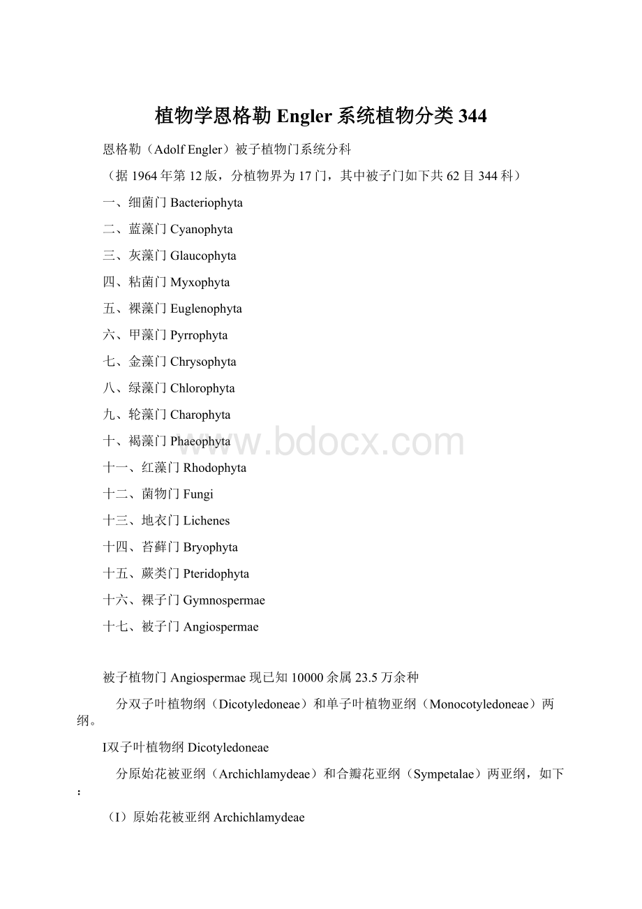 植物学恩格勒Engler系统植物分类344Word文件下载.docx_第1页