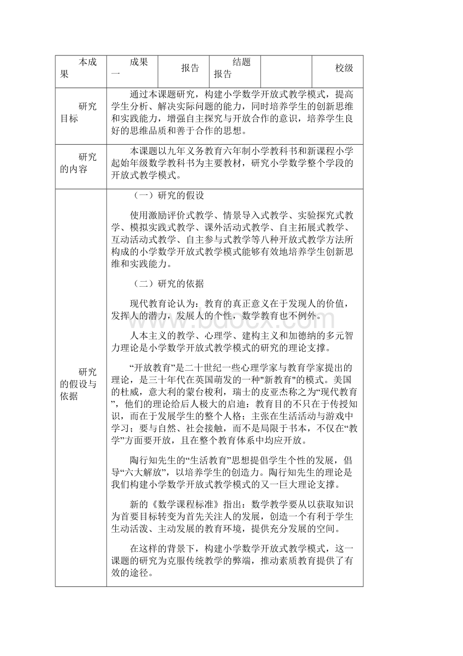 小学数学开放式教学模式研究.docx_第3页