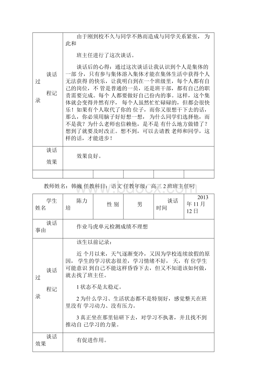 学期师生谈话记录.docx_第2页