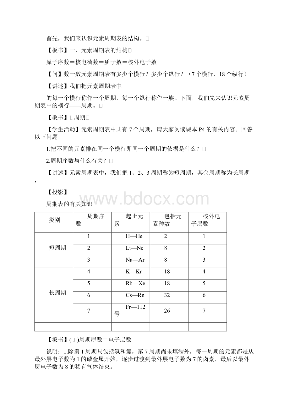 高中化学第三册第九章初识元素周期律92元素周期表教案2沪科版Word格式.docx_第2页