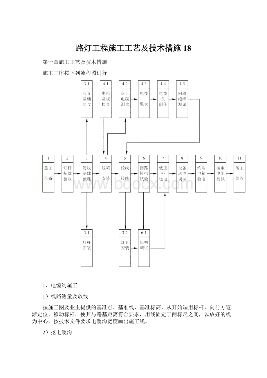 路灯工程施工工艺及技术措施18.docx_第1页