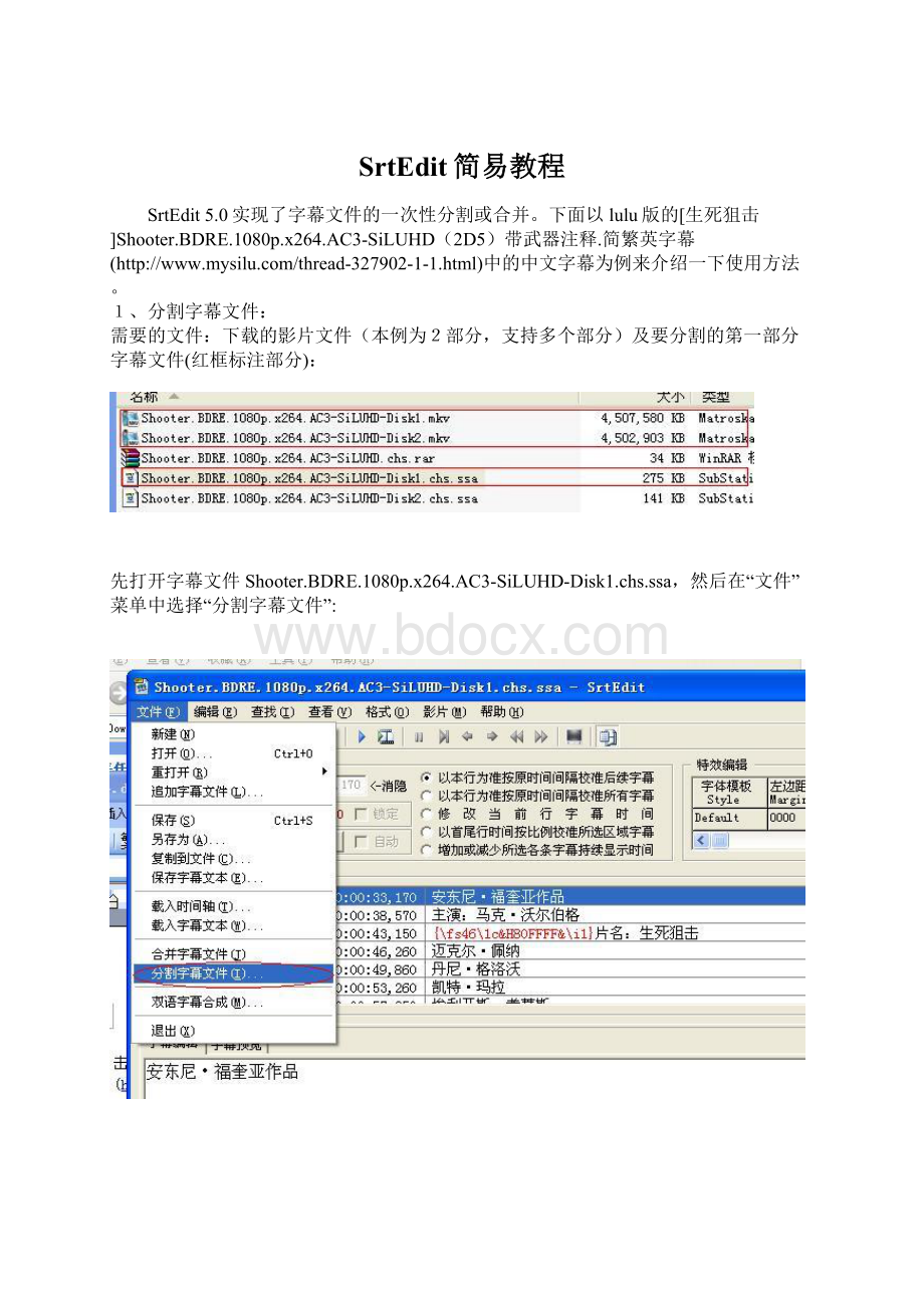 SrtEdit简易教程Word文档格式.docx