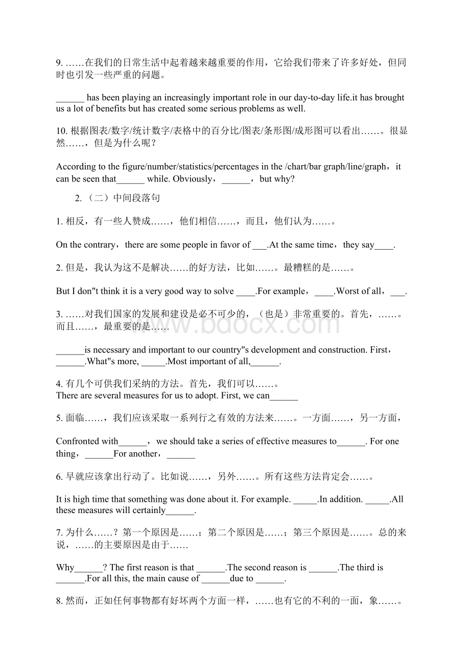 最新英语作文万能模板Word下载.docx_第2页