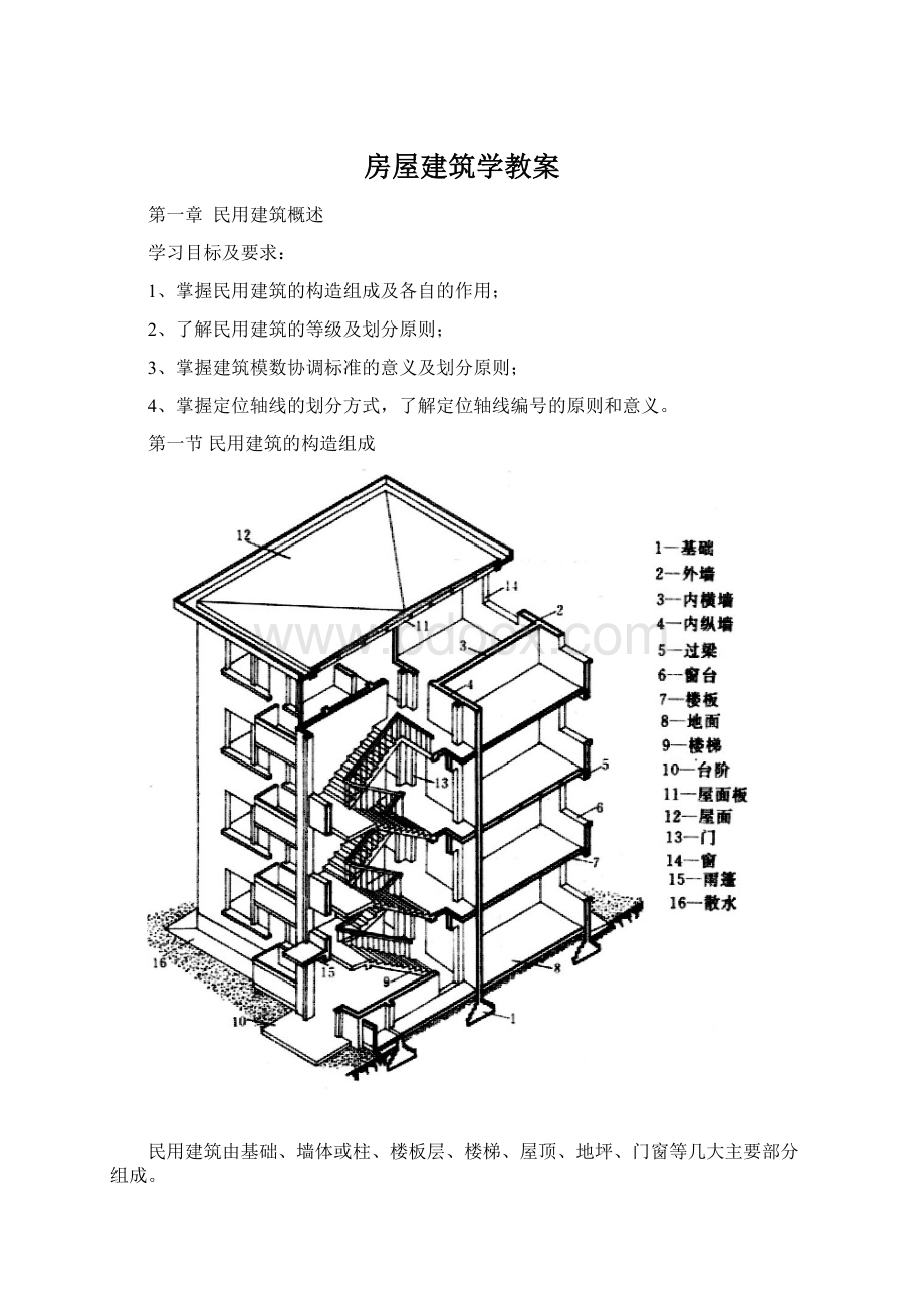 房屋建筑学教案Word格式文档下载.docx