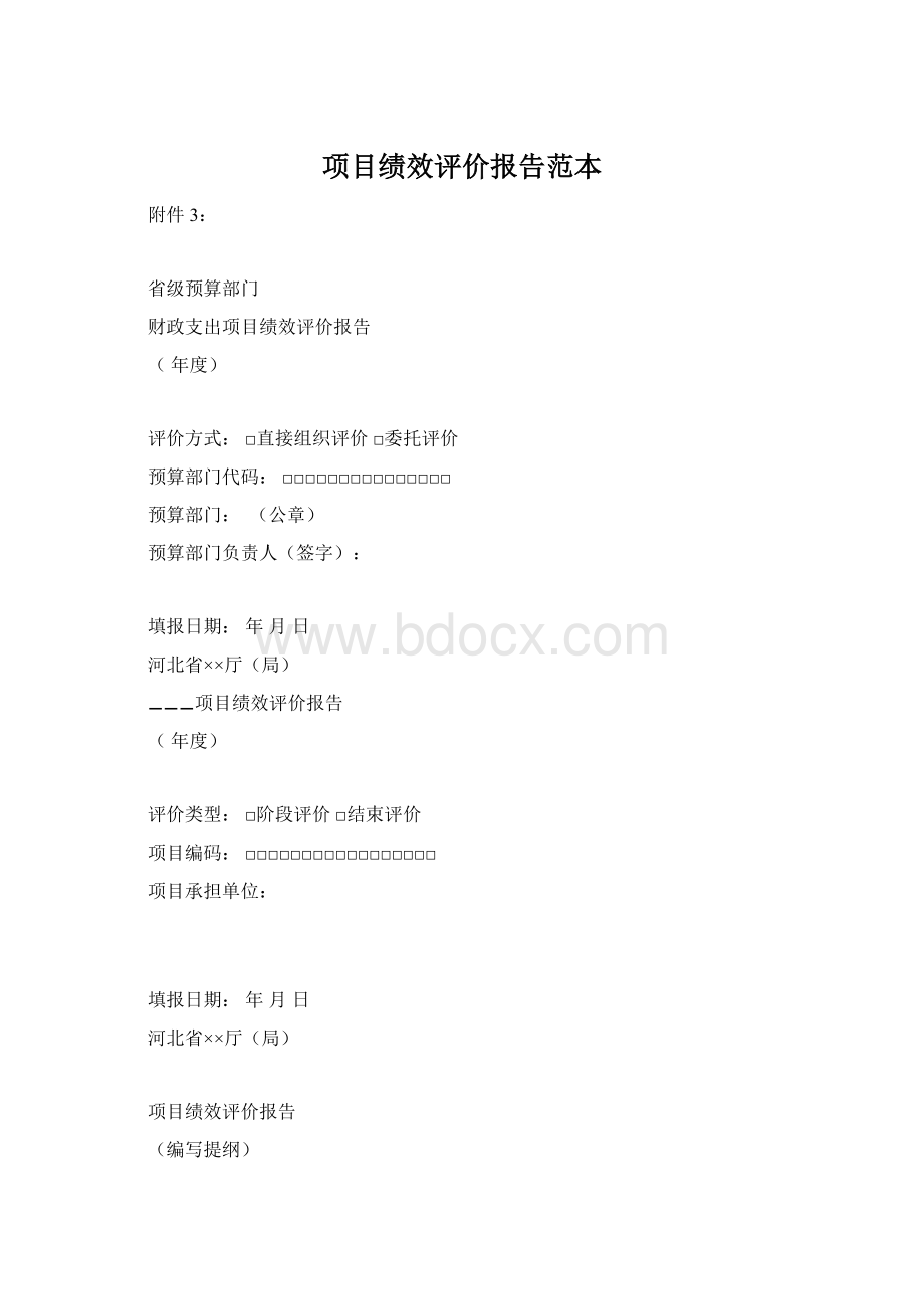 项目绩效评价报告范本.docx_第1页