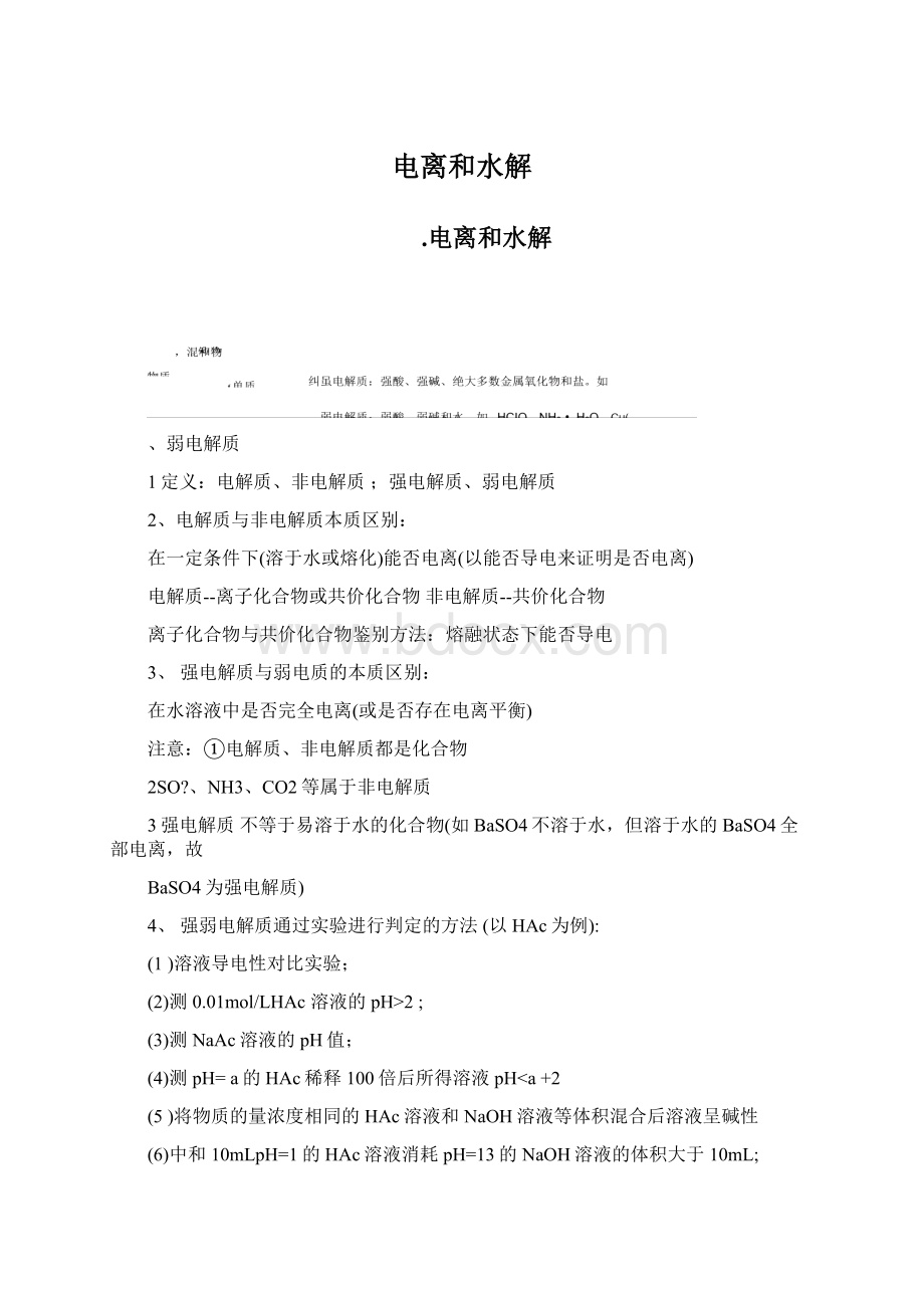 电离和水解Word文档格式.docx_第1页