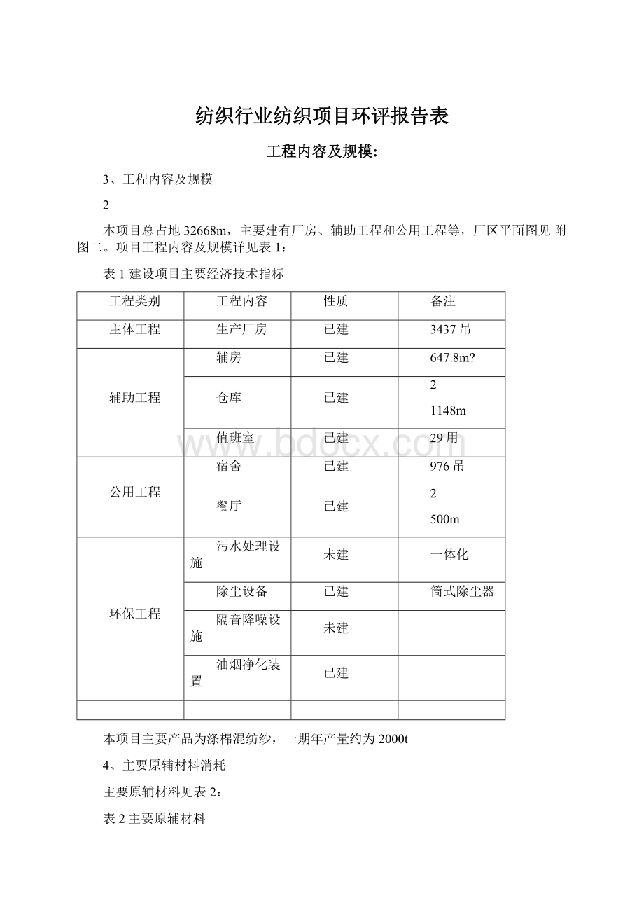 纺织行业纺织项目环评报告表.docx_第1页