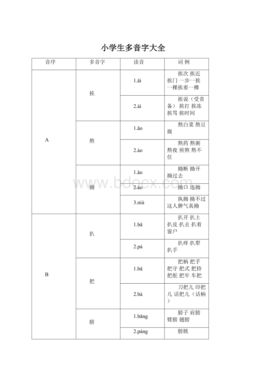 小学生多音字大全.docx_第1页