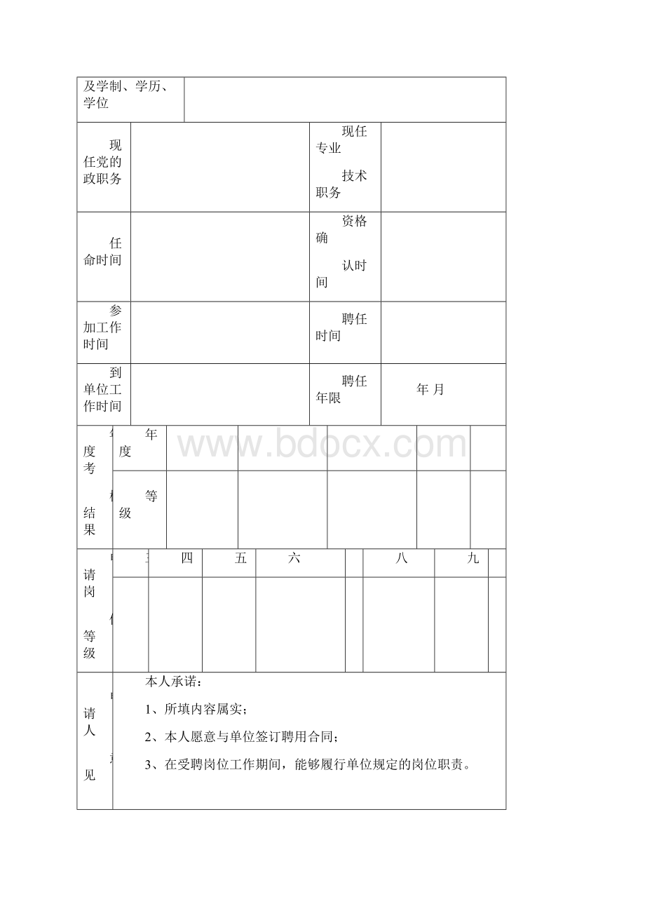 事业单位首次岗位聘用办法岗位聘用申请表岗位说明书Word文档下载推荐.docx_第2页