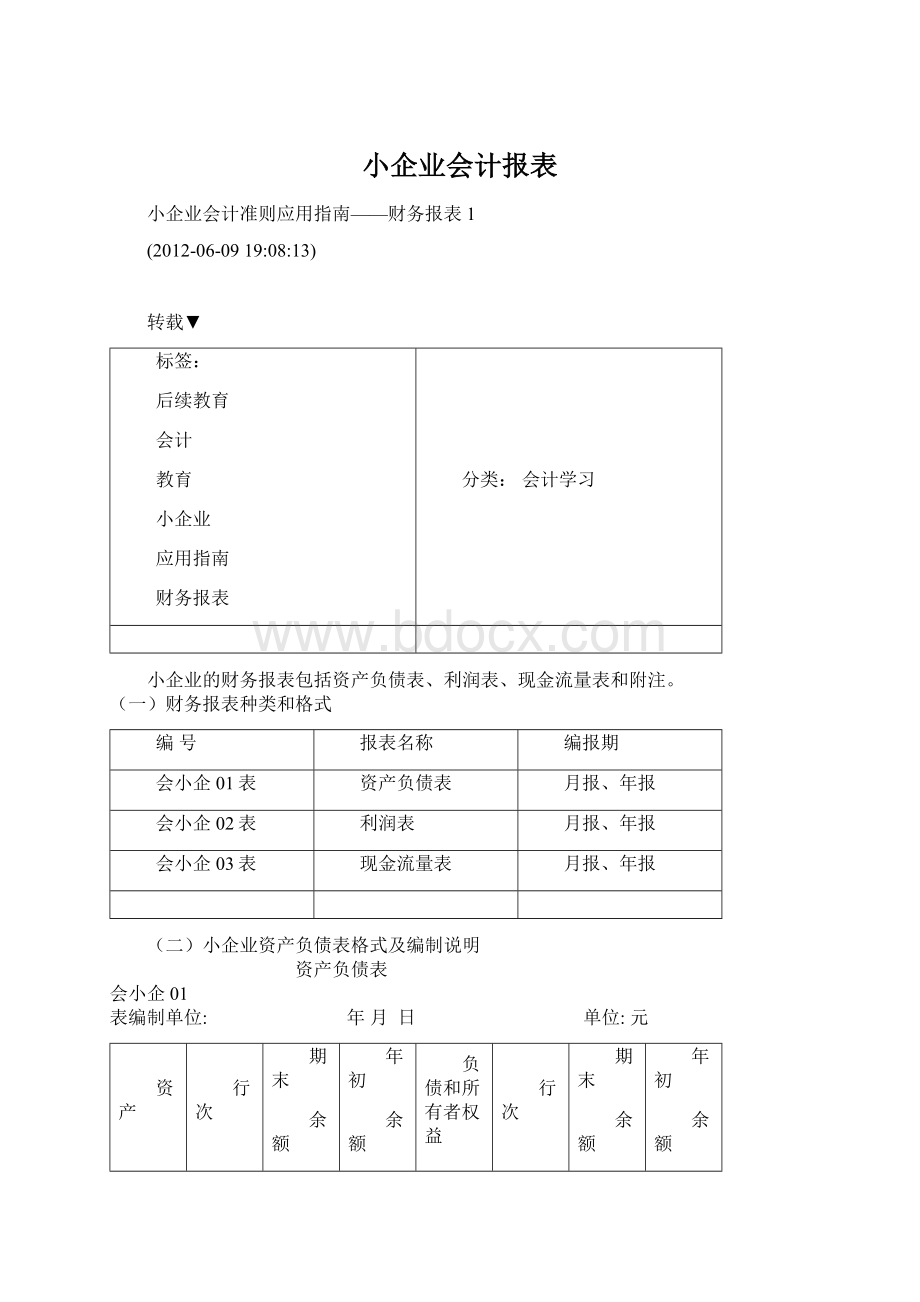 小企业会计报表文档格式.docx_第1页