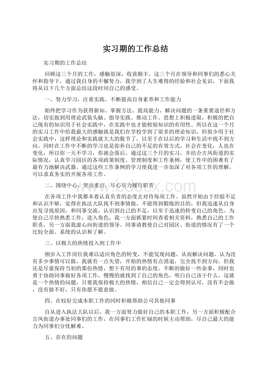 实习期的工作总结.docx