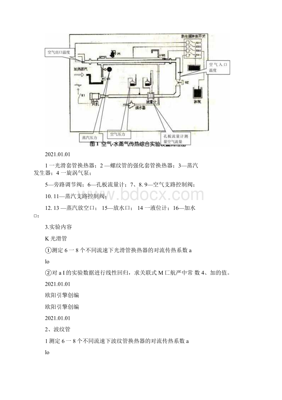 空气蒸汽对流给热系数测定实验报告及数据答案.docx_第3页