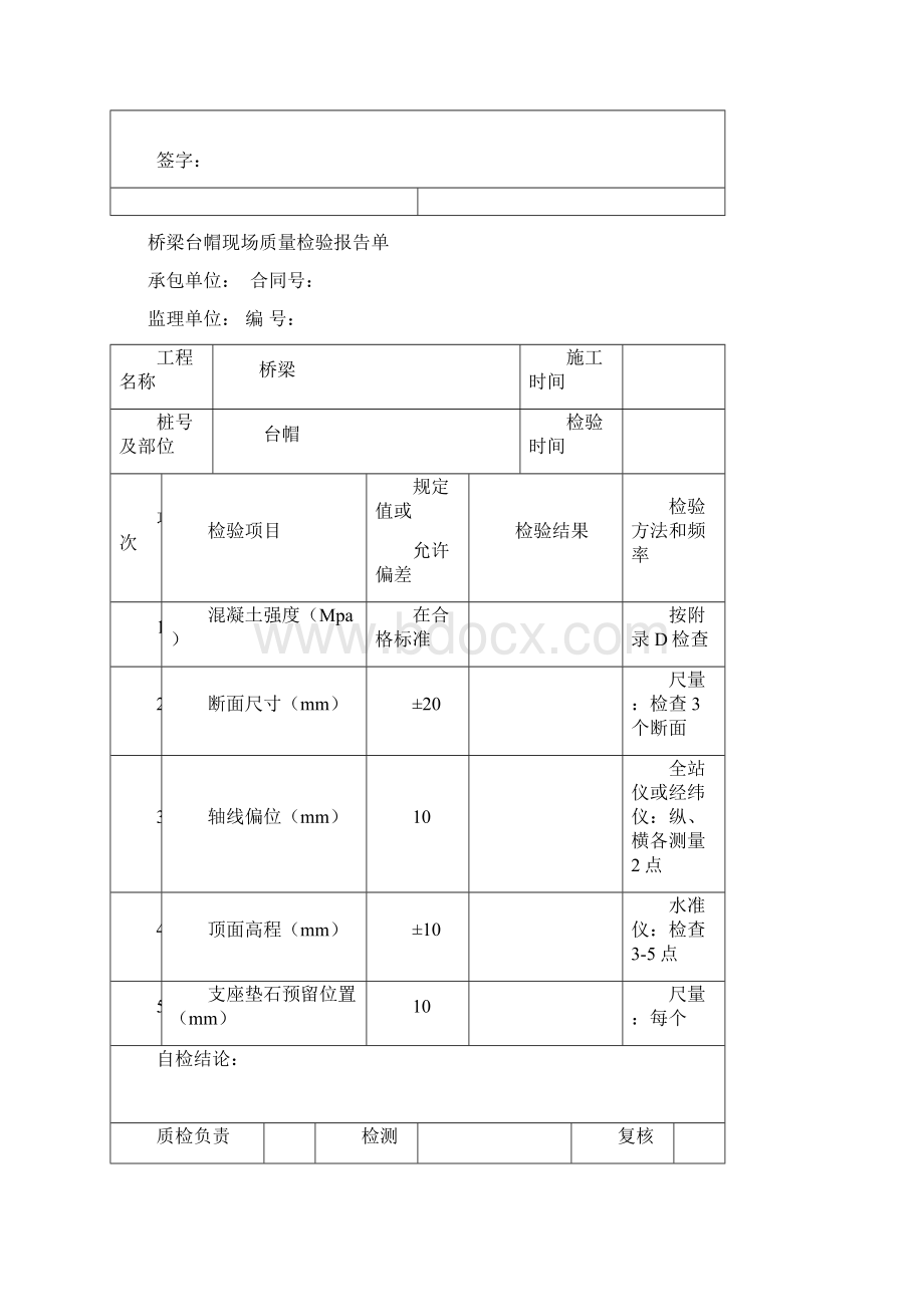 桥梁台帽模板安装台帽钢筋台帽表格模板文档格式.docx_第2页