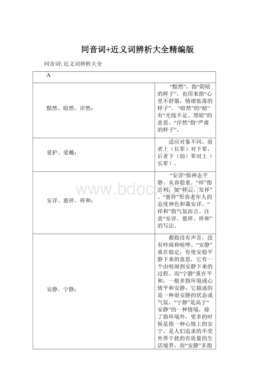 同音词+近义词辨析大全精编版.docx_第1页