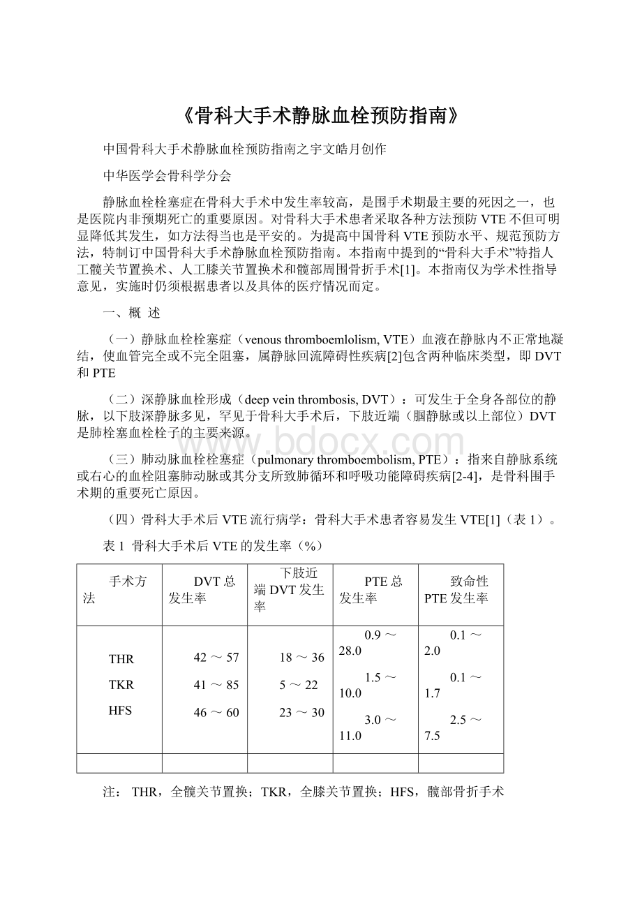 《骨科大手术静脉血栓预防指南》Word下载.docx_第1页