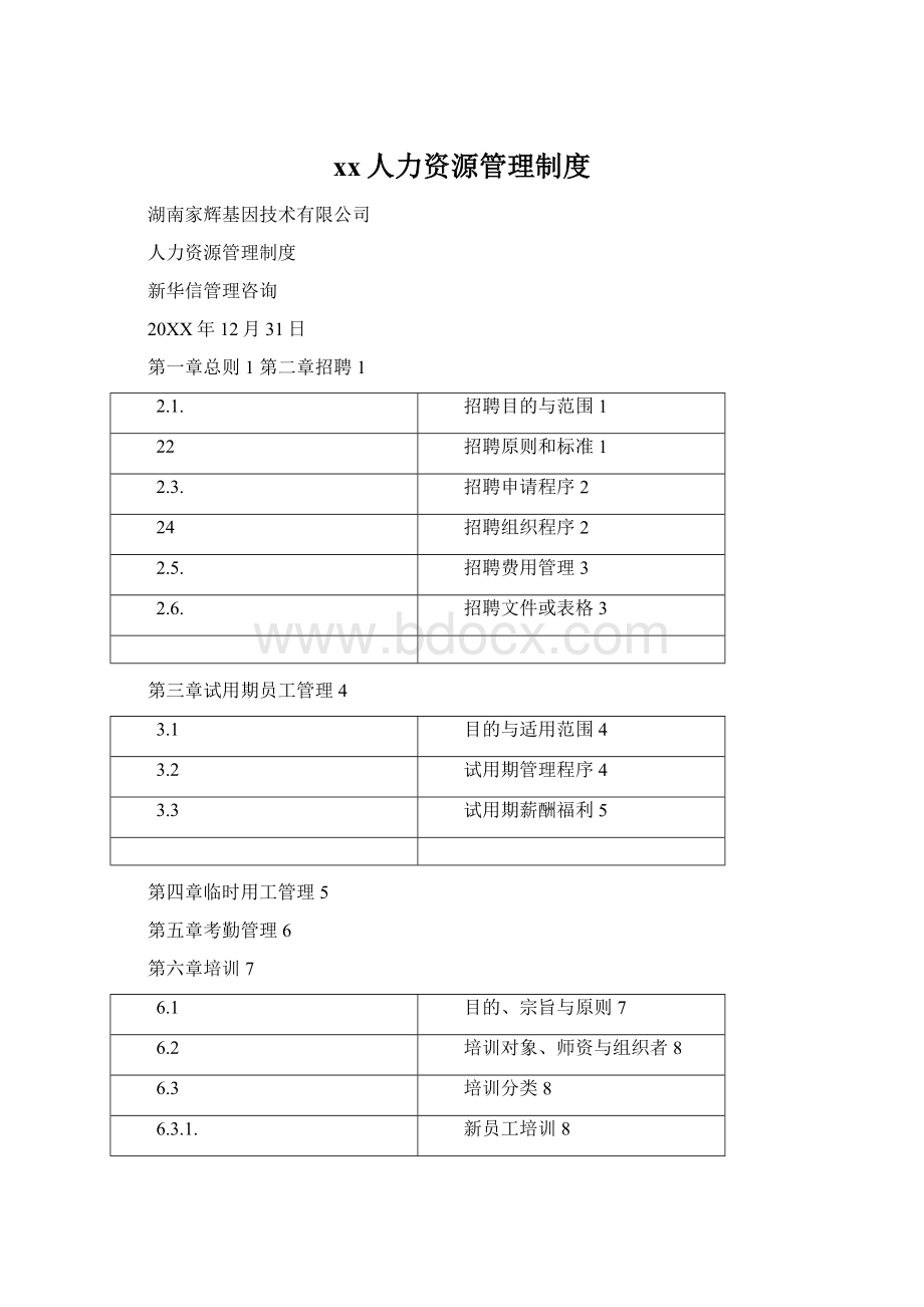 xx人力资源管理制度文档格式.docx_第1页