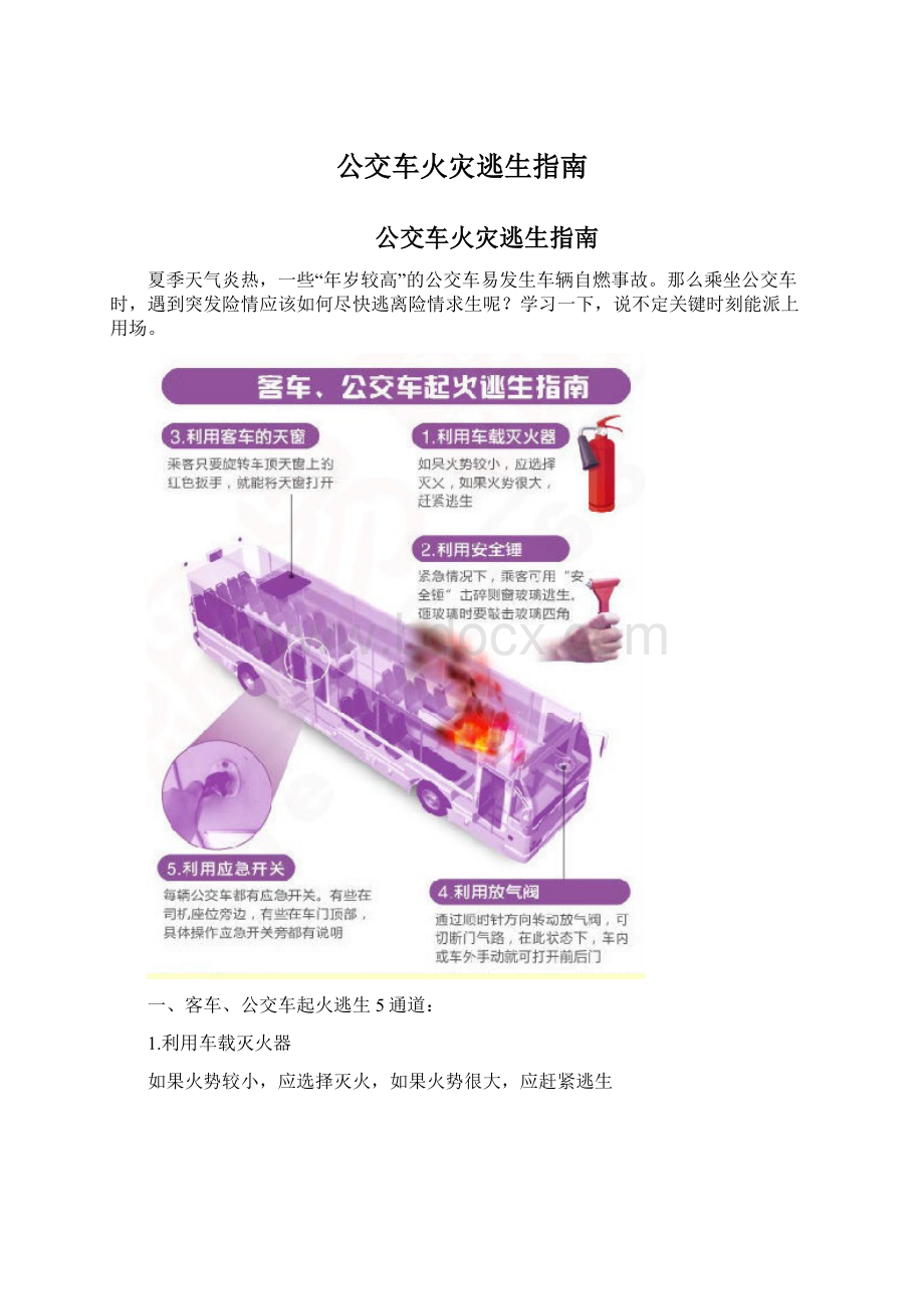 公交车火灾逃生指南文档格式.docx_第1页