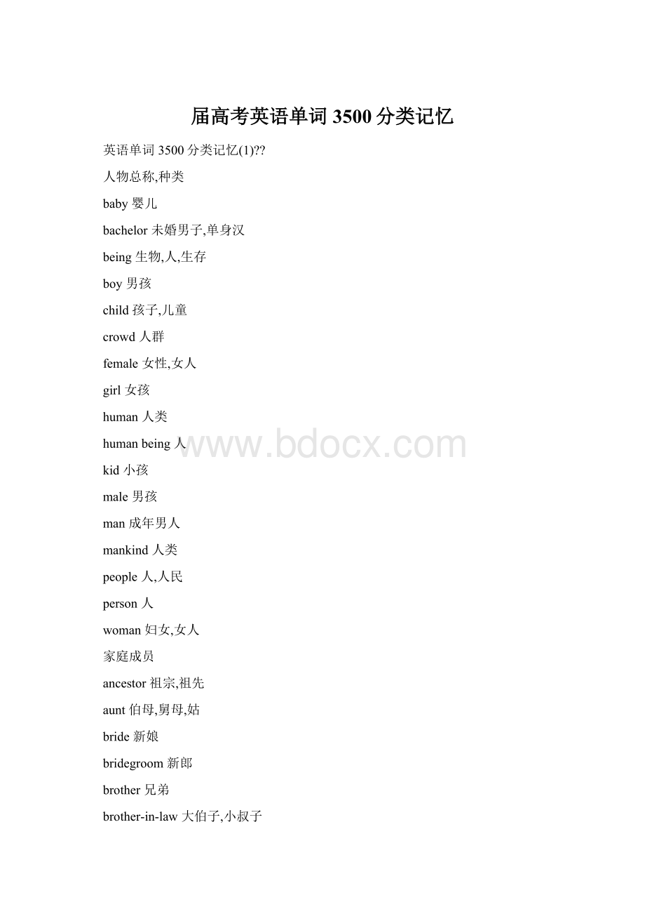 届高考英语单词3500分类记忆.docx_第1页