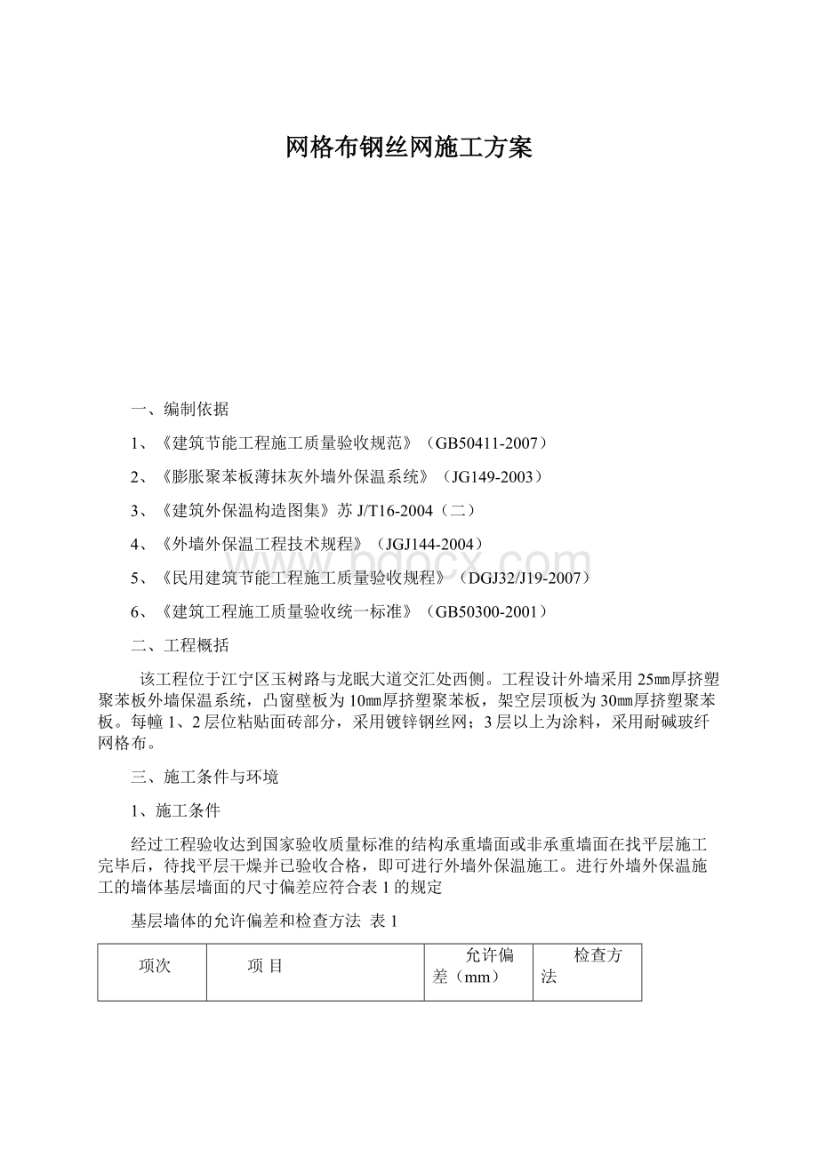 网格布钢丝网施工方案Word文档格式.docx