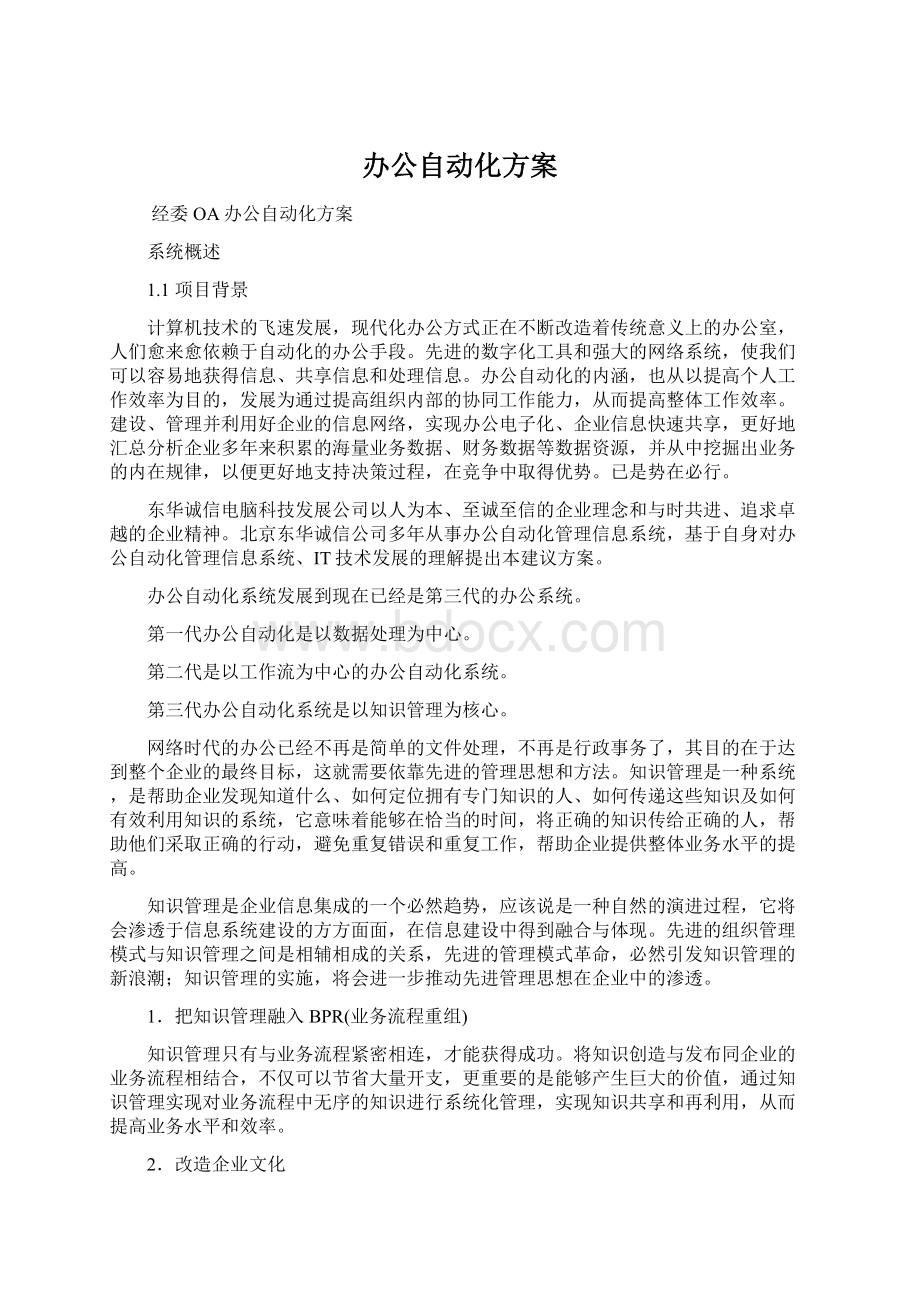 办公自动化方案Word下载.docx