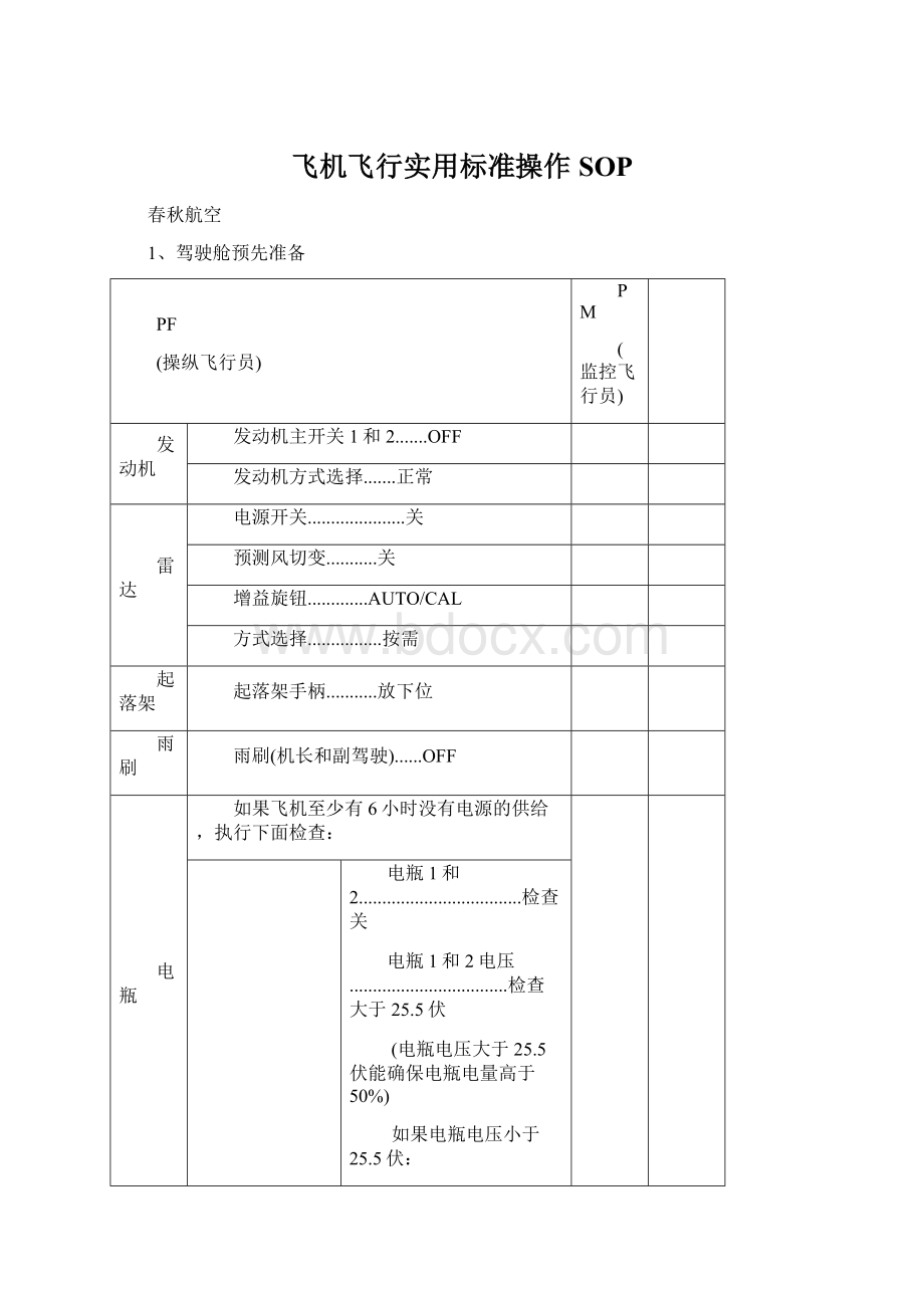 飞机飞行实用标准操作SOP.docx_第1页