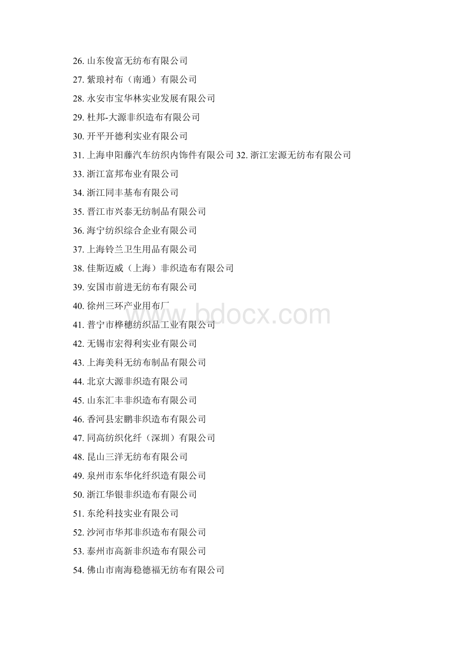 中国无纺布制造行业百强企业Word下载.docx_第2页