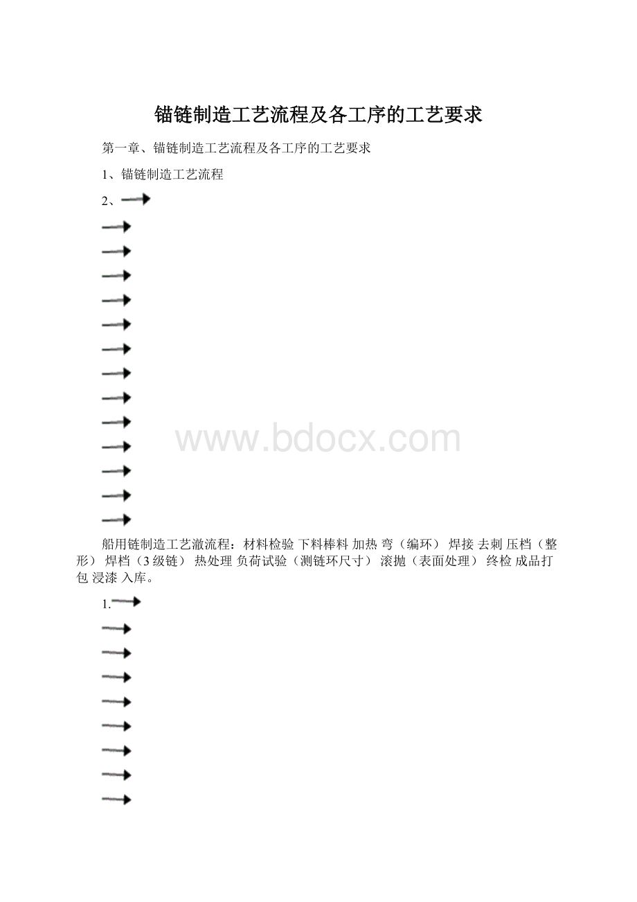 锚链制造工艺流程及各工序的工艺要求.docx