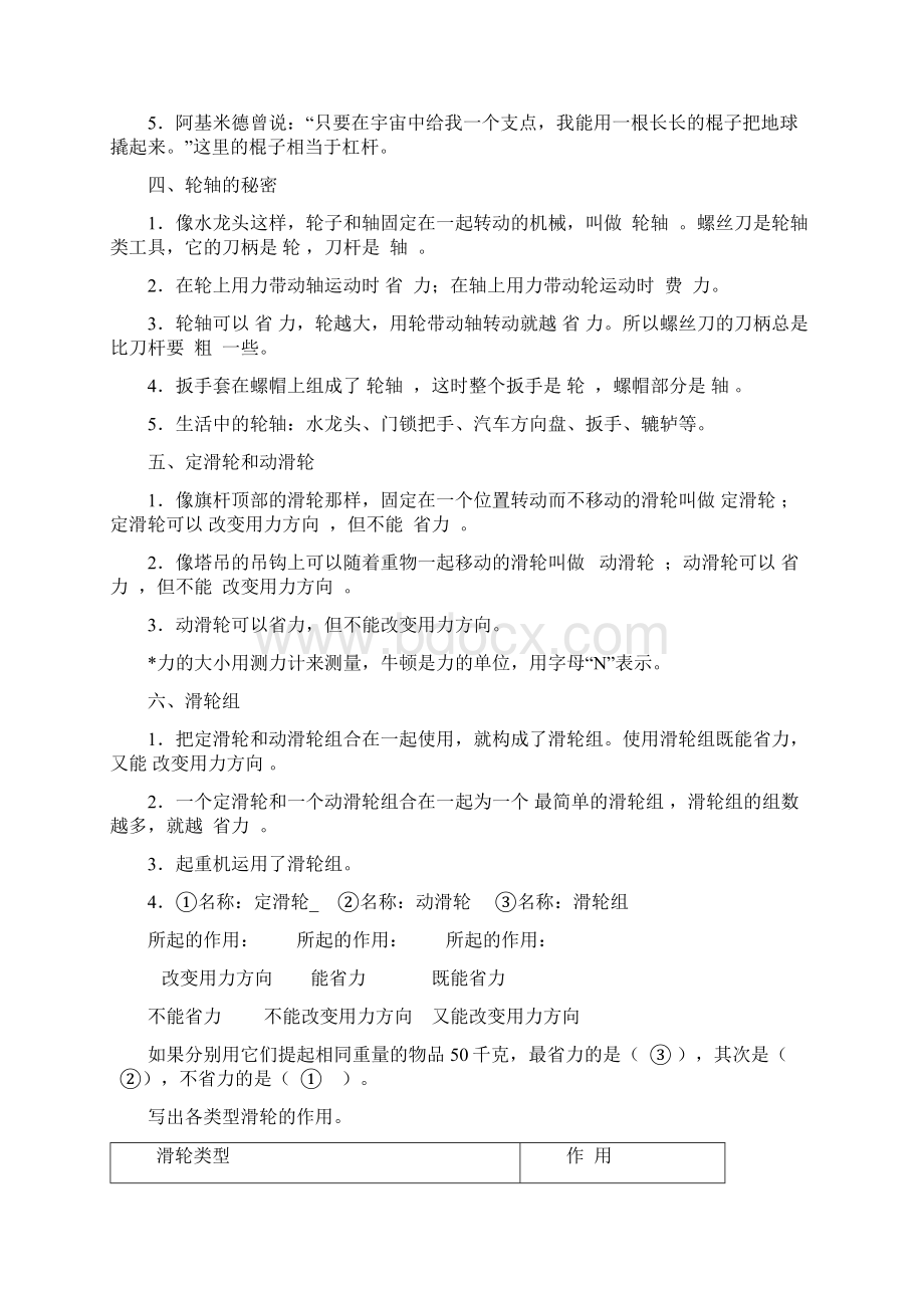 教科版小学六年级科学上册复习资料最全整理.docx_第2页