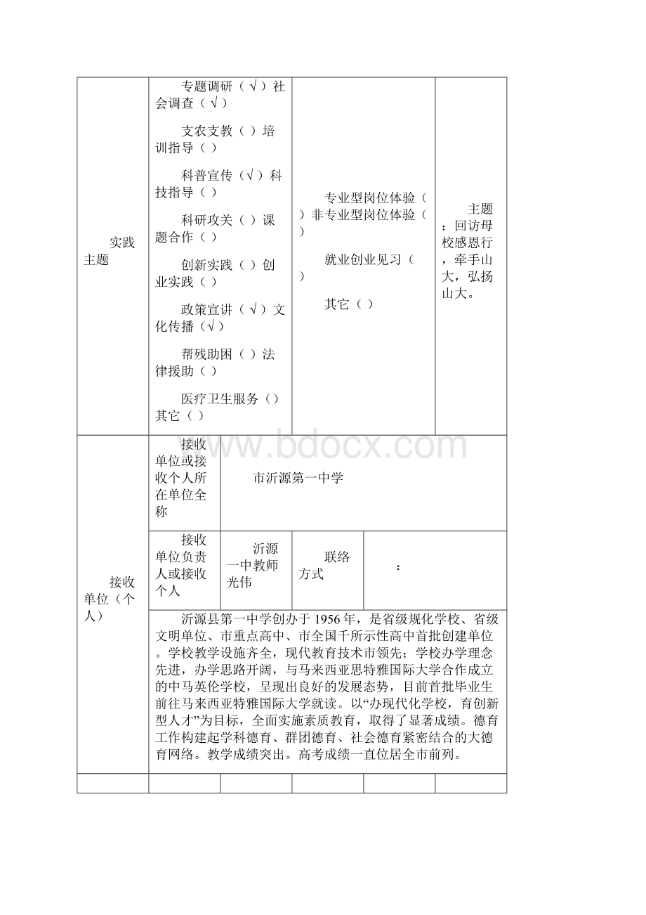 山东大学回访母校社会实践活动结题书.docx_第2页