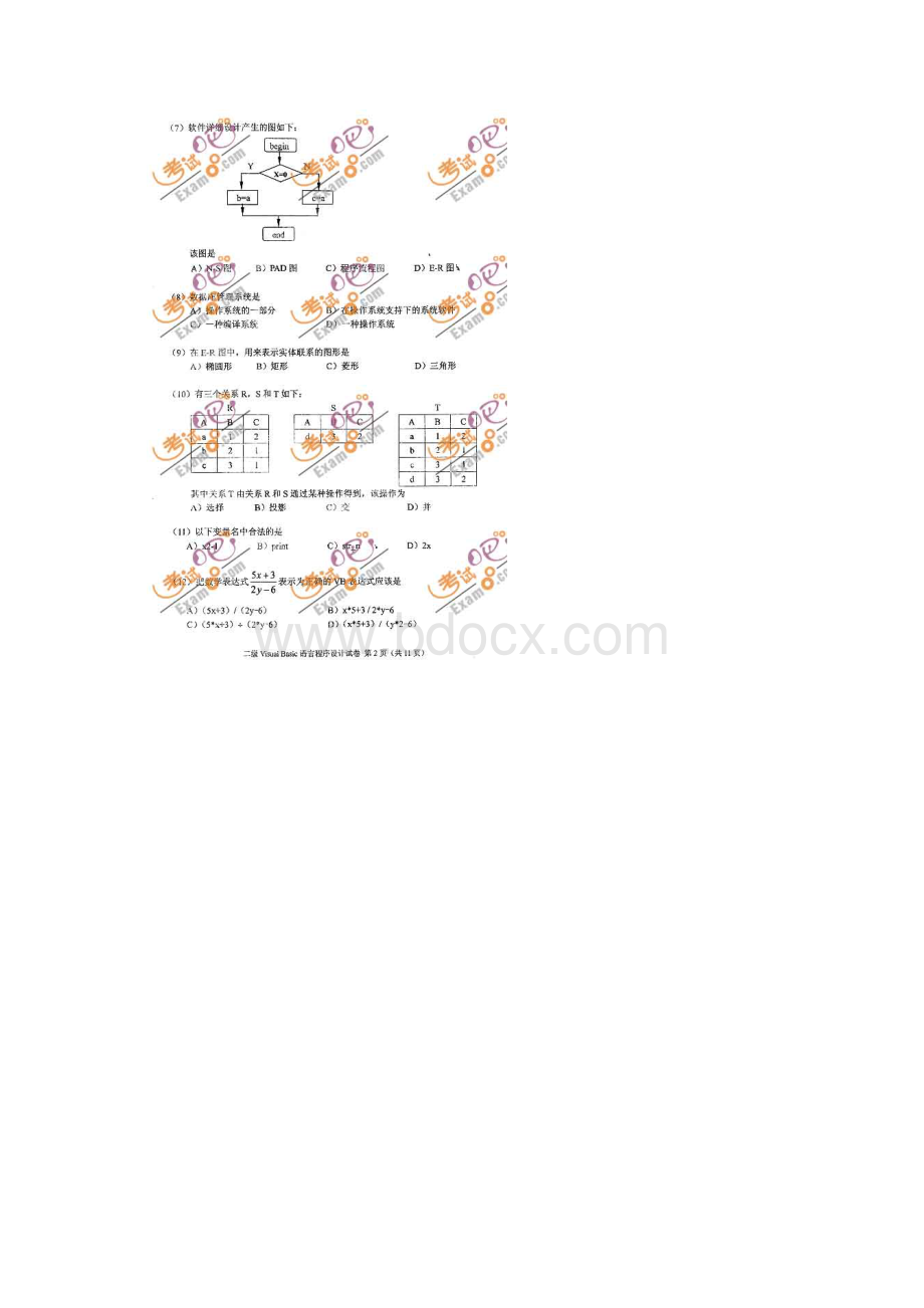 09年九月计算机二级考试试题Word下载.docx_第2页