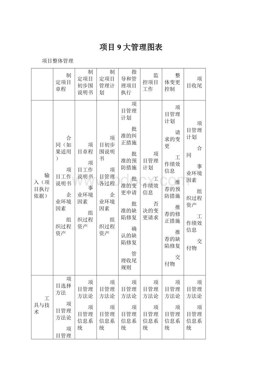 项目9大管理图表.docx_第1页