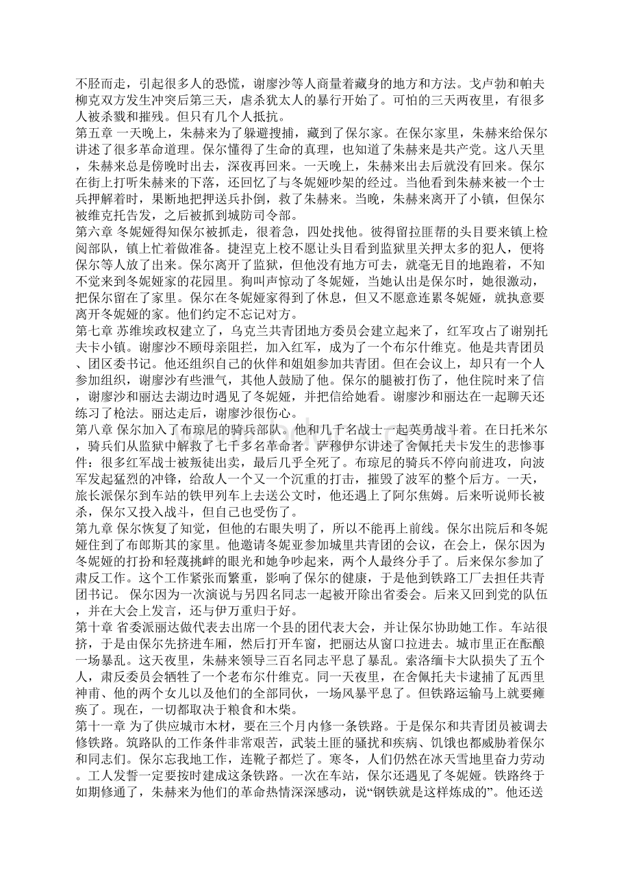 中考名著整理之钢铁是怎样炼成的.docx_第2页