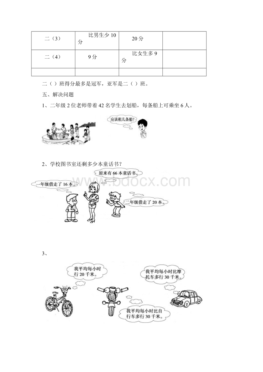 二年级下册数学单元测试Word下载.docx_第2页