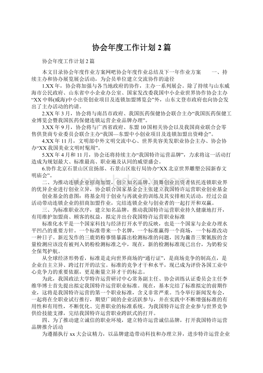 协会年度工作计划2篇.docx