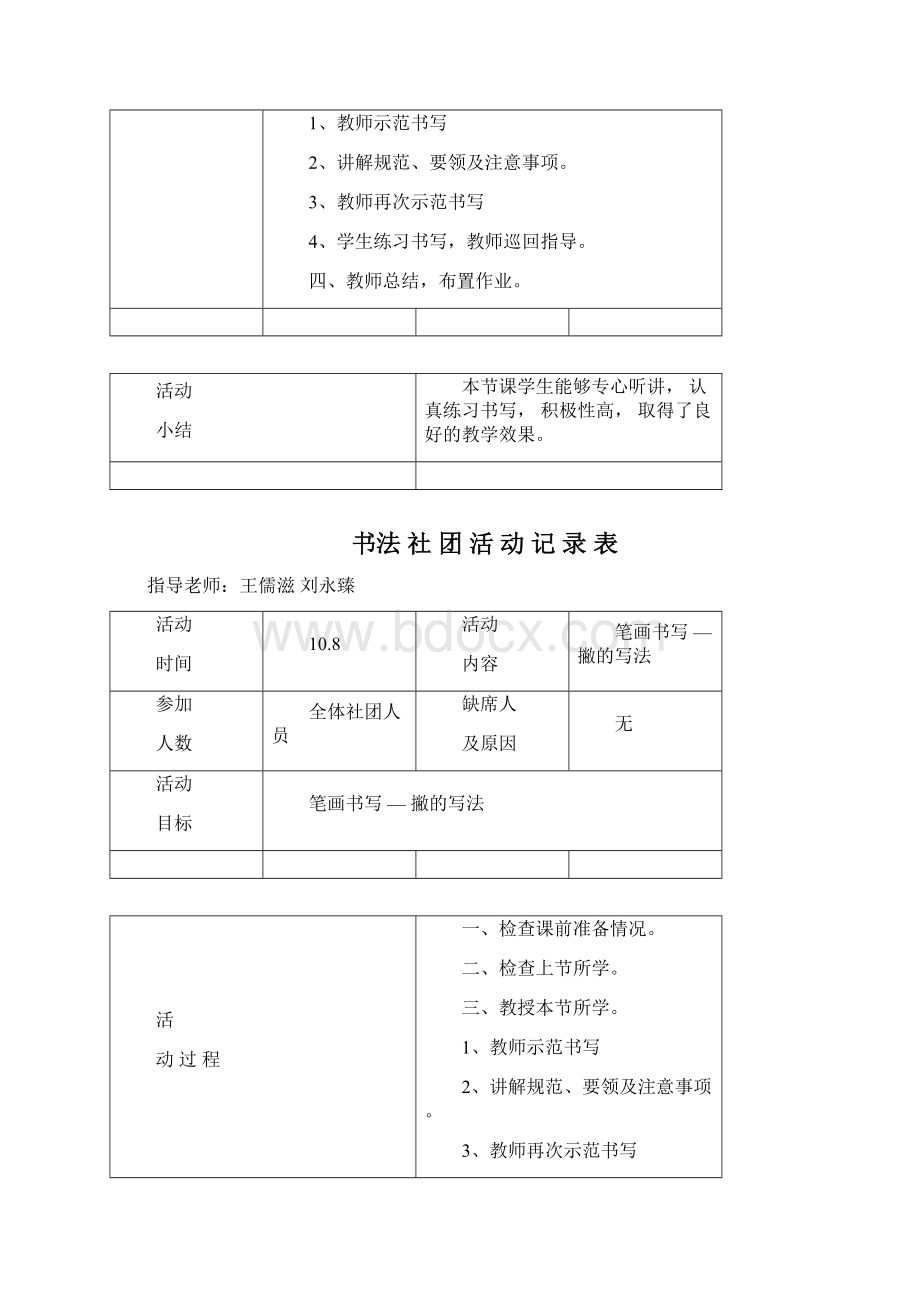 书法社团活动记录Word文档格式.docx_第3页