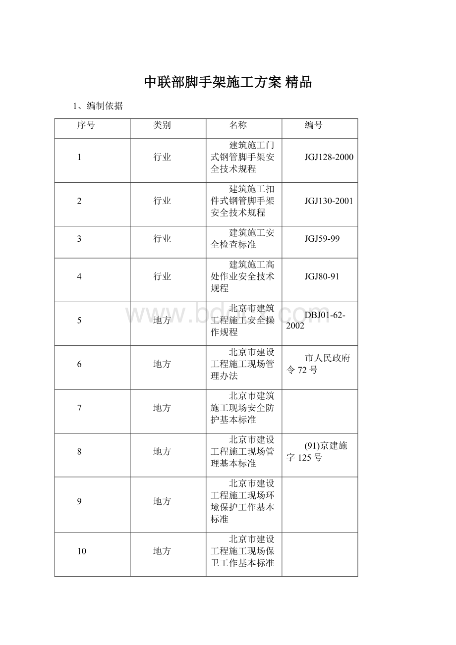 中联部脚手架施工方案 精品.docx_第1页