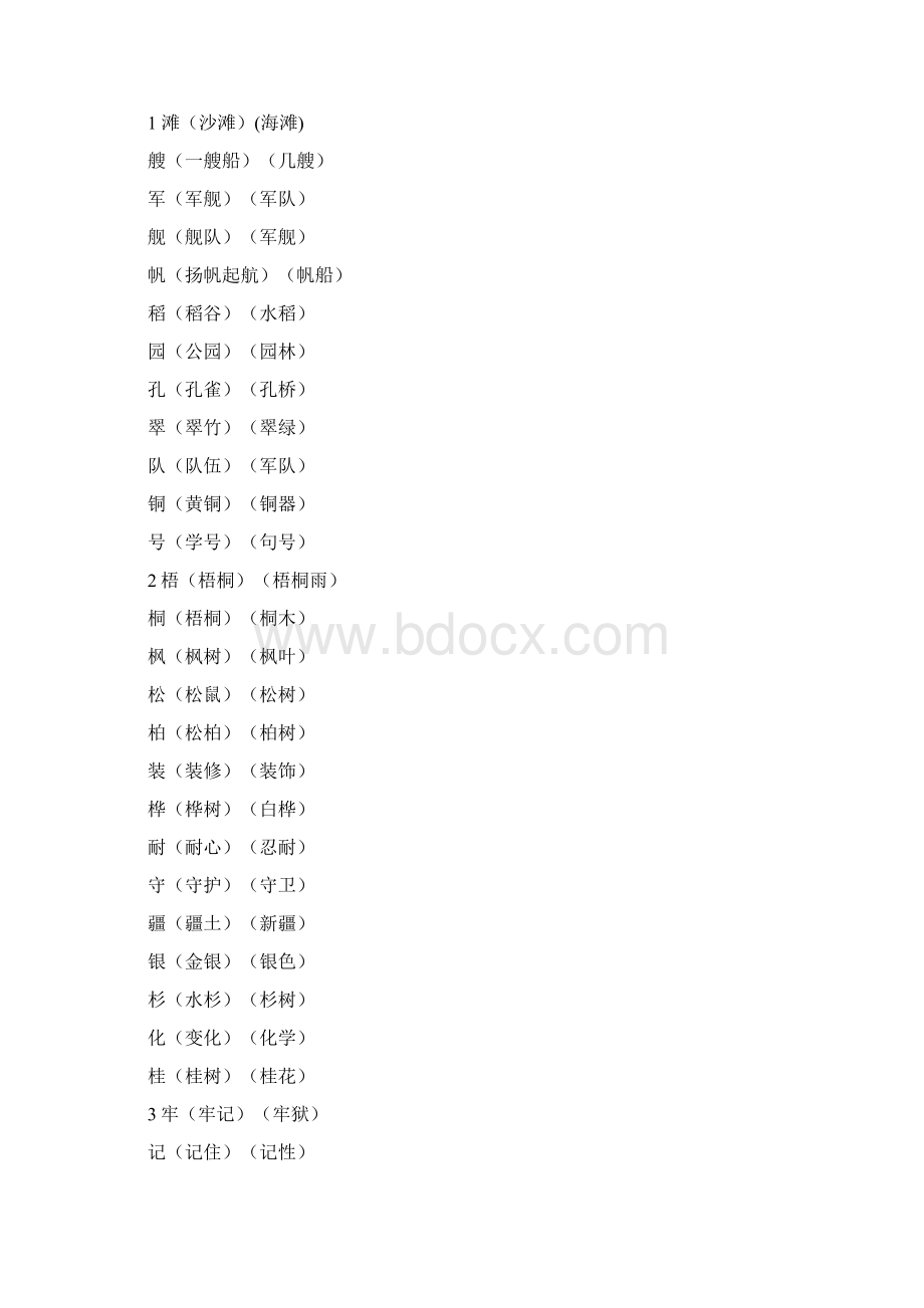 部编二年级语文上全册生字组词.docx_第3页