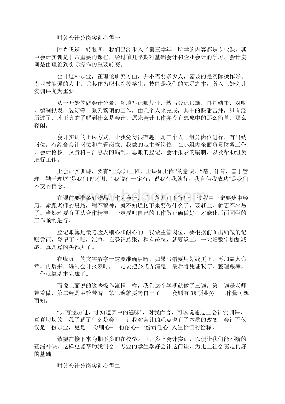 财务会计分岗实训报告范文.docx_第3页