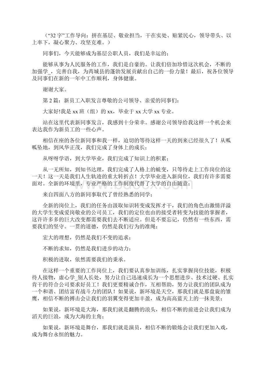 新入职员工表态发言共Word文档格式.docx_第2页