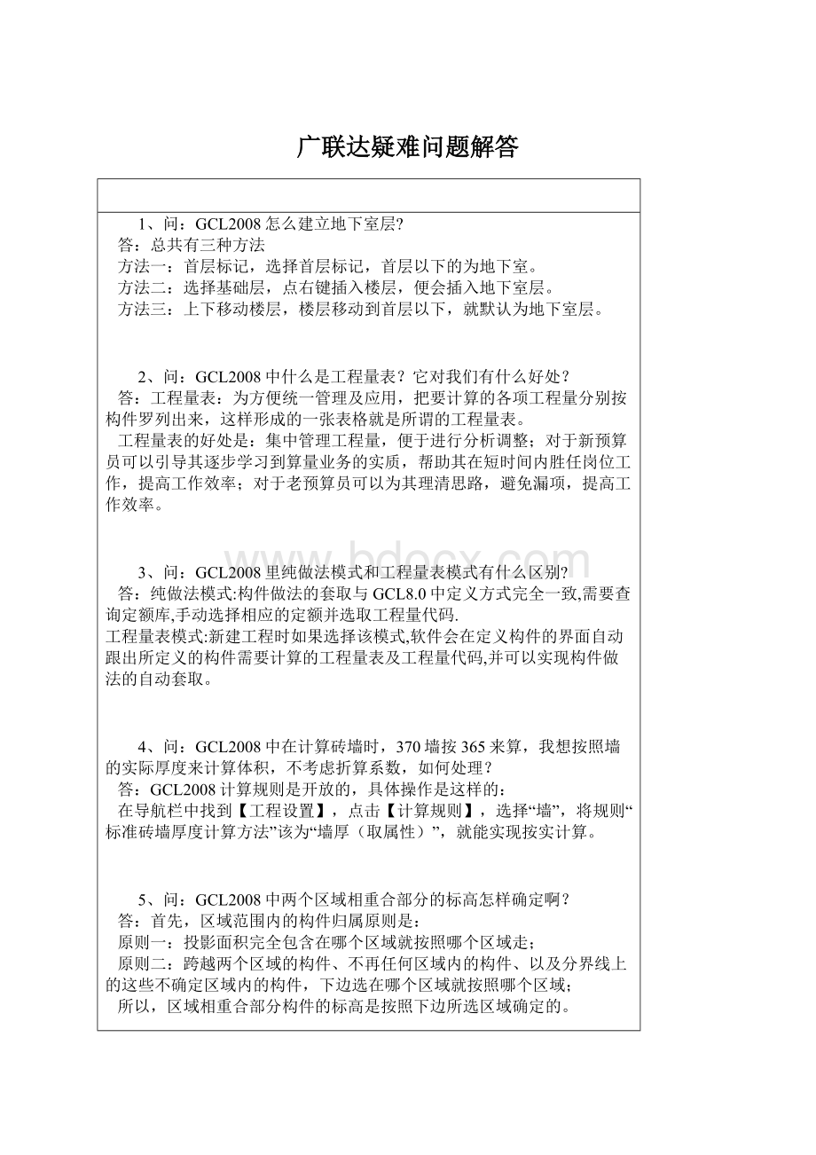 广联达疑难问题解答Word格式文档下载.docx