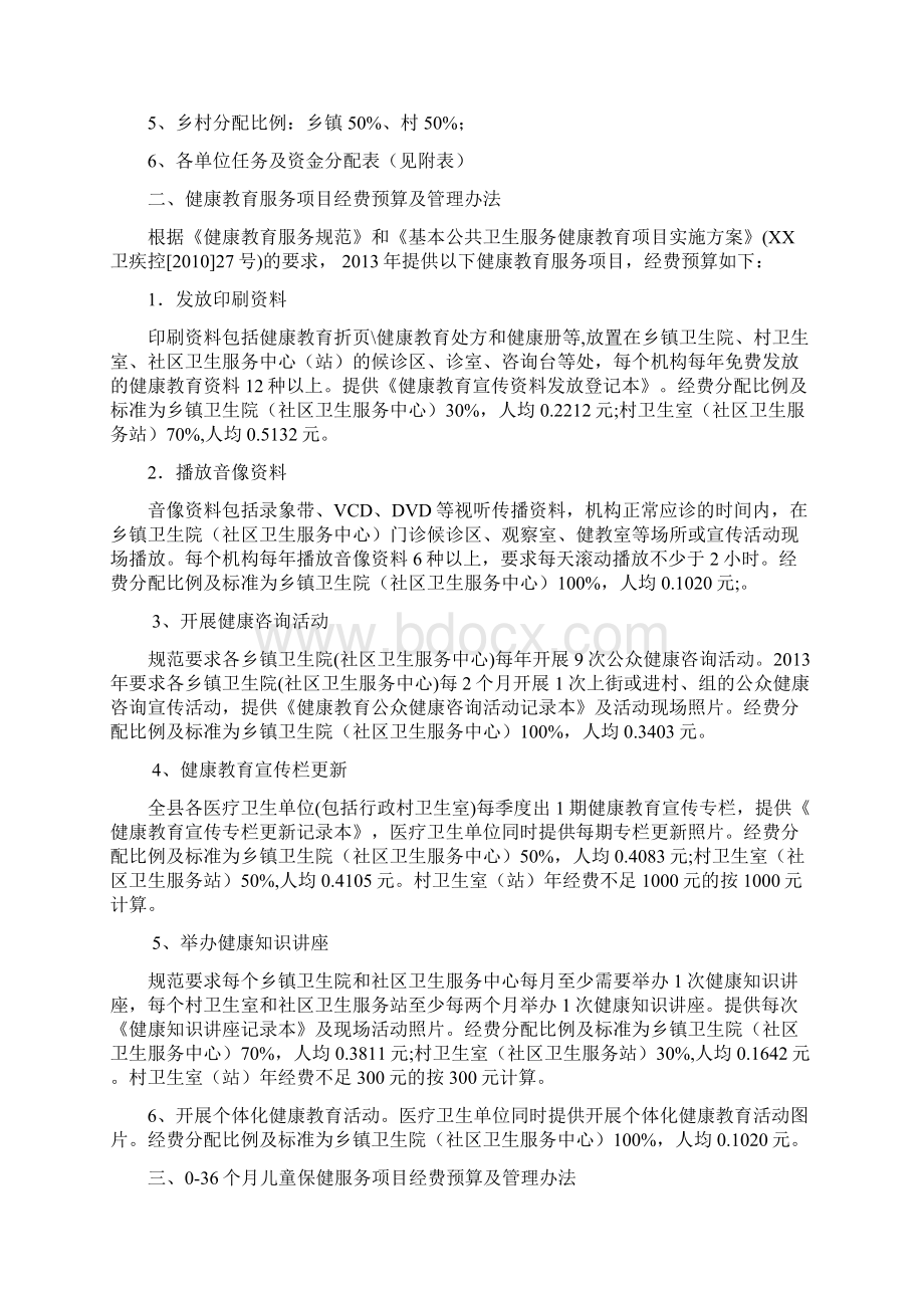 xx卫生局公共卫生经费使用方案及细则Word格式文档下载.docx_第2页