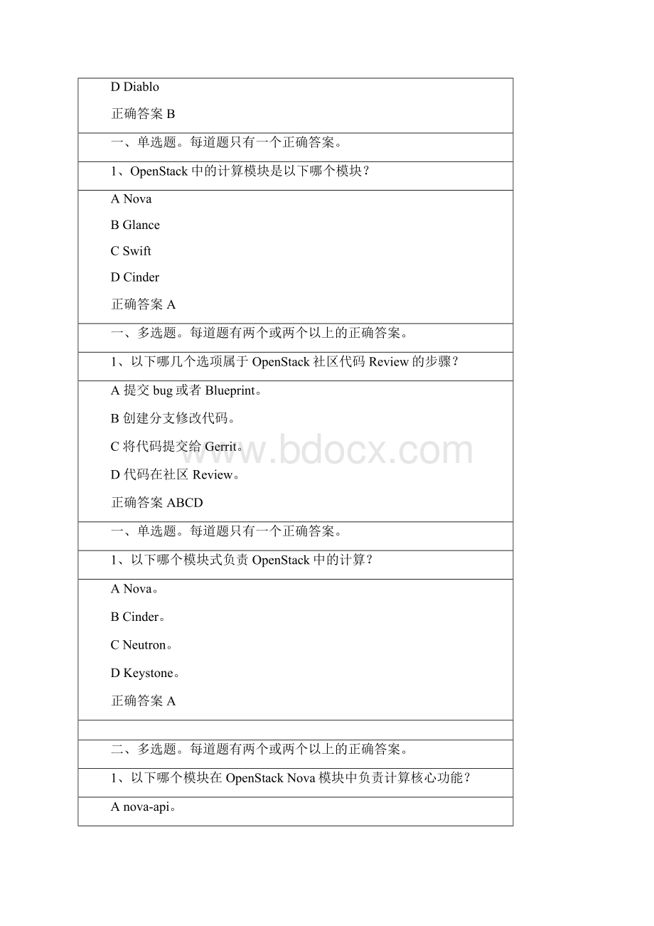 OpanStack系统集成继续教育试题Word下载.docx_第2页