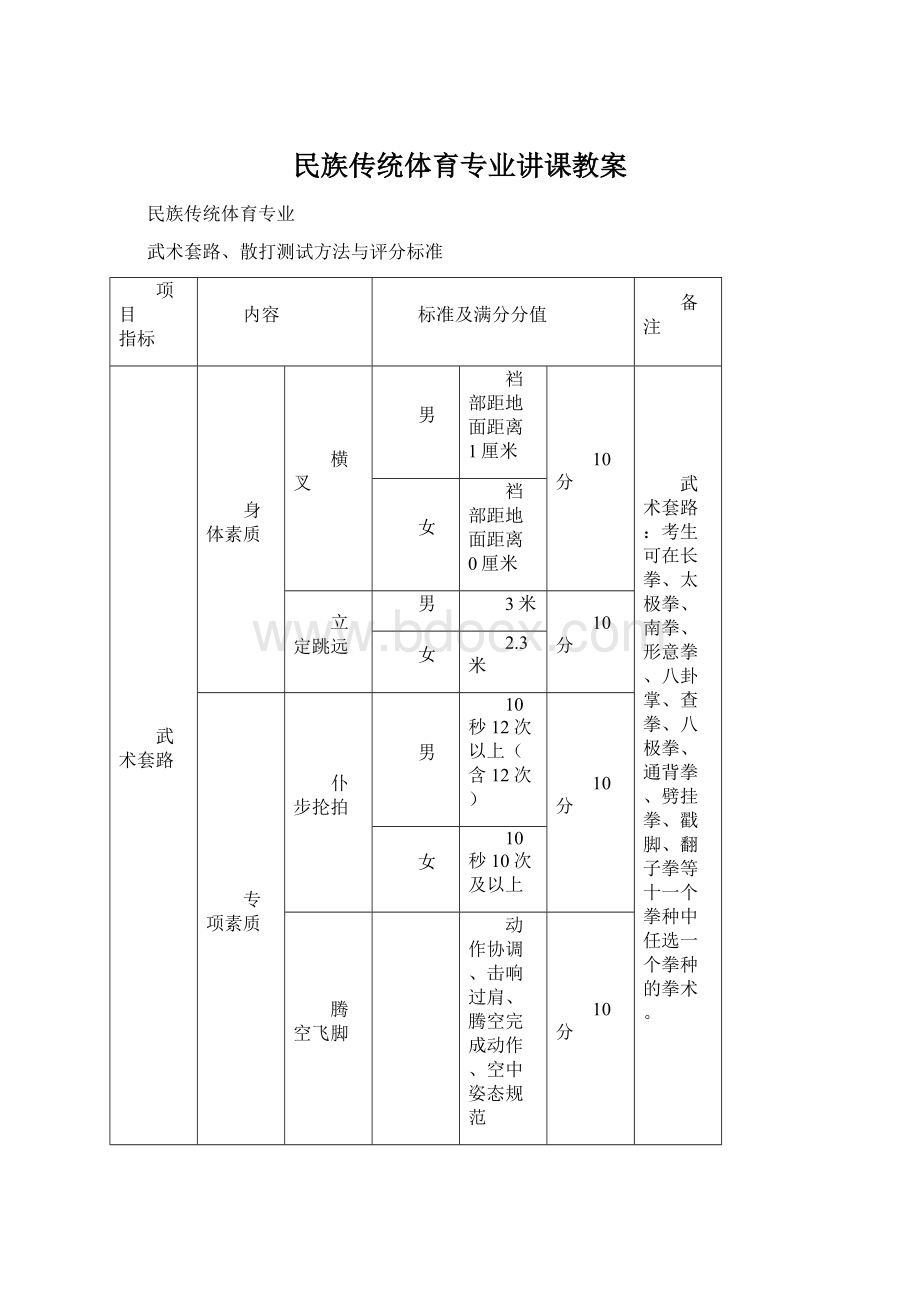 民族传统体育专业讲课教案Word文件下载.docx_第1页