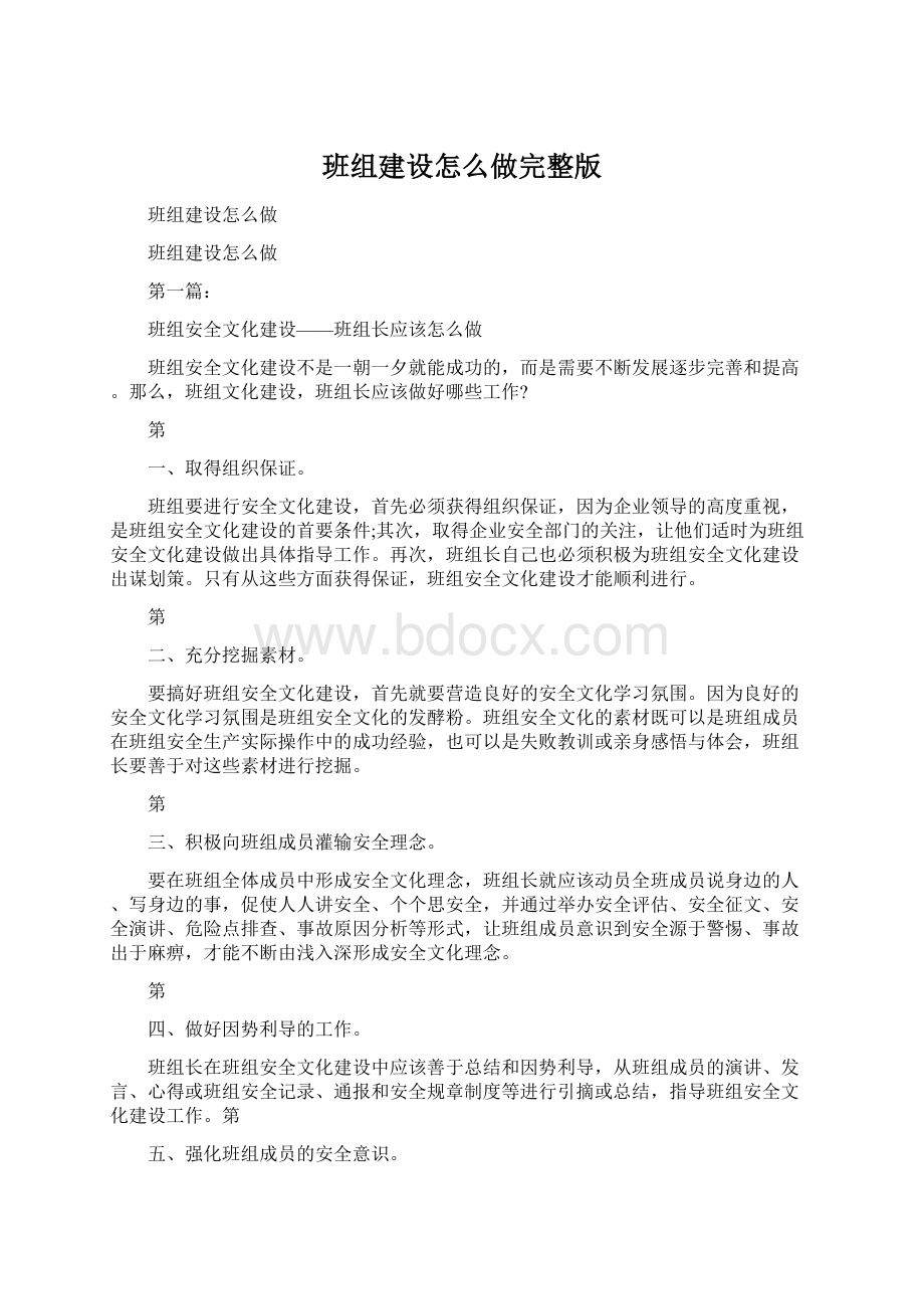 班组建设怎么做完整版.docx