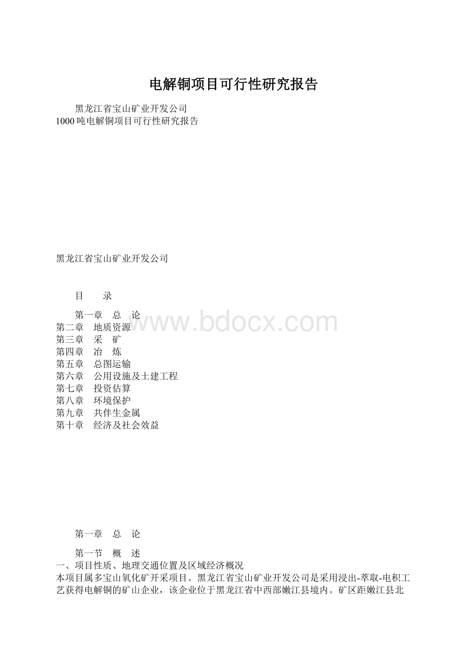 电解铜项目可行性研究报告.docx_第1页